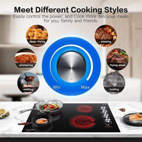 img 2 attached to 🔥 AMZCHEF 30-inch Built-in Electric Cooktop with 4 Burners, ETL Safety Certified, Knob Power Control, 7000W Ceramic Stove featuring Hot Surface Indicator and Over-Temperature Protection