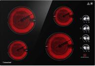 🔥 amzchef 30-inch built-in electric cooktop with 4 burners, etl safety certified, knob power control, 7000w ceramic stove featuring hot surface indicator and over-temperature protection logo