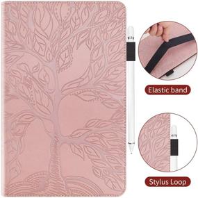 img 1 attached to 📱 Lenovo Tab M10 HD 2nd Gen 10.1 Inch 2020 Case - Premium PU Leather Folio Stand Cover (Rose Gold) with Pen Holder