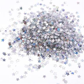 img 3 attached to EBOOT 100g Stars Confetti: Glitter Star Sequins for Crafts, DIY Nail Art & Party Decoration - Holographic Silver Sparkle