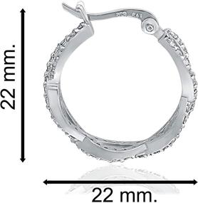 img 1 attached to 💎 Women Girls' 22mm 925 Sterling Silver CZ Cubic Zirconia Infinity Twist Braid Hoop Earrings