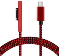 🔌 sisyphy 6ft nylon braided surface connect to usb-c charging cable - compatible with microsoft surface pro7, go2, pro6, and more - requires 45w 15v3a usbc charger pd power supply logo