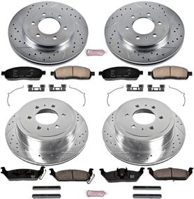 img 1 attached to 🔝 Enhanced Performance Kit: Power Stop K5335 Z23 Carbon Fiber Brake Pads with Drilled & Slotted Brake Rotors for Front and Rear