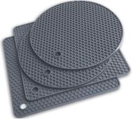 🔥 q's inn silicone trivet mats - pot holders - drying mat set of 4 – heat resistant up to 440°f, non-slip, durable, flexible, easy to clean and dry logo