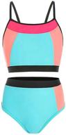 👙 as rose rich girls bathing suits 7-16 and 2t-6x - 2 piece swimsuits for toddler to teen girls - stylish summer beach sports swimwear logo