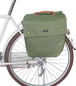 img 2 attached to 🚴 TOURBON Waterproof Canvas Cycling Bike Pannier Rear Seat Bag Rack Trunk with Roll-Up Design