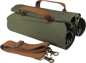 img 1 attached to 🚴 TOURBON Waterproof Canvas Cycling Bike Pannier Rear Seat Bag Rack Trunk with Roll-Up Design