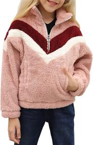 img 4 attached to 🧸 Dokotoo Girls Soft Long Sleeve Fluffy 1/4 Zip Fleece Pullovers Sweatshirts - Cute & Cozy!