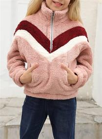 img 2 attached to 🧸 Dokotoo Girls Soft Long Sleeve Fluffy 1/4 Zip Fleece Pullovers Sweatshirts - Cute & Cozy!