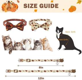 img 3 attached to 🍂 KOOLTAIL Thanksgiving Cat Collar Breakaway - 2 Pack Autumn Cat Collar with Bells, Adjustable Bow Tie Fall Collar for Kittens Wearing, Cute Turkey and Leaf Pattern - Improved SEO