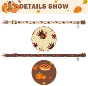 img 2 attached to 🍂 KOOLTAIL Thanksgiving Cat Collar Breakaway - 2 Pack Autumn Cat Collar with Bells, Adjustable Bow Tie Fall Collar for Kittens Wearing, Cute Turkey and Leaf Pattern - Improved SEO