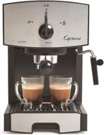 ☕ кофемашина capresso 117.05 ec50 с насосом из нержавеющей стали для приготовления эспрессо и капучино, черная/нержавеющая сталь - превосходная сила заваривания и стиль логотип