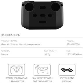 img 2 attached to 🎮 Dustproof Silicone Skin Protective Cover for DJI Air 2S/DJI Mini 2 Controller and Mavic Air 2 - Soft Skin Cover in Black