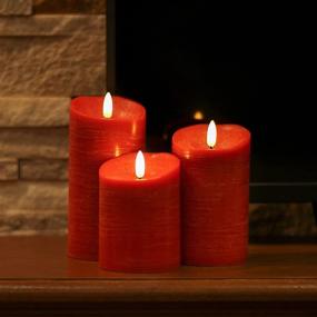 img 2 attached to 🕯️ Red Battery Operated Candles Set with Remote Control for Christmas: Flickering Flameless Candles with Timer, Real Wax Electric Home Decor