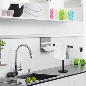 img 2 attached to Bathroom Vanity Countertop Matte Black T-Shape Hand Towel Holder Stand Rack Tower Bar for Bathroom Kitchen