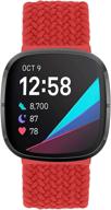 унните регулируемый плетеный эластичный соло-петелька, совместимый с fitbit versa 3 / fitbit sense спортивными петельками, нейлоновыми ткаными эластичными заменяемыми браслетами для часов для женщин и мужчин (#10) логотип