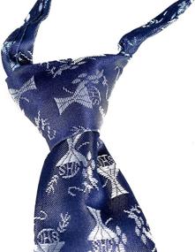 img 2 attached to 👔 Pre-Knotted Navy Blue Communion Tie with 14 Inch Length and Chalice Emblem for Boys