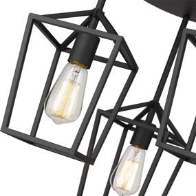 img 3 attached to 🔦 Emliviar 3-Light Ceiling Light, Semi-Flush Mount Fixture with Metal Cage, Black Finish | 20065D2-3 BK