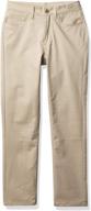 👖 nautica boys' chino khaki pants with flat front and stretch twill fabric logo