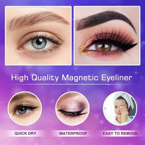 img 2 attached to 10 Pairs Reusable Magnetic Eyelashes with Eyeliner Kit - Upgraded False Lashes for Daily and Wedding Party with Lash Tweezers Included