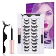 10 pairs reusable magnetic eyelashes with eyeliner kit - upgraded false lashes for daily and wedding party with lash tweezers included logo