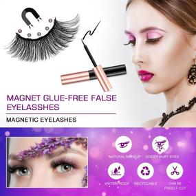 img 3 attached to 10 Pairs Reusable Magnetic Eyelashes with Eyeliner Kit - Upgraded False Lashes for Daily and Wedding Party with Lash Tweezers Included