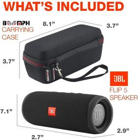 img 1 attached to 🔊 JBL FLIP 5 Портативная Bluetooth-колонка | Водонепроницаемость IPX7 | Набор "На ходу" с жестким чехлом Boomph - черный.