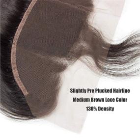 img 1 attached to Natural Straight Frontal Pre Plucked Brazilian