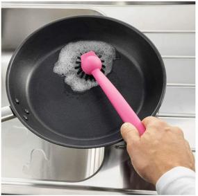 img 1 attached to 🧼 Efficient RINNIG Pink Dish-washing Brush: Sparkling Clean in a Snap!