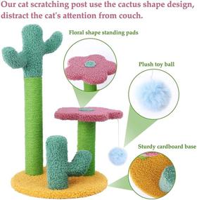 img 2 attached to 🐱 TNELTUEB Small Cat Scratching Post, Sisal Cat Scratcher with Adjustable Height Poles and Hanging Ball Toy for Indoor Climbing, Playing, and Interactive Fun – Perfect Gift for Kittens