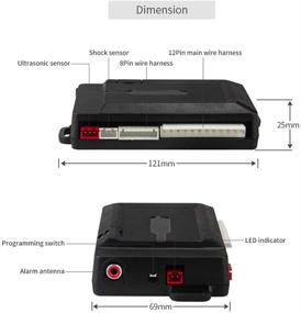 img 2 attached to 🚘 EASYGUARD EC203 2-Way Car Alarm System featuring LCD Pager Display, Ultrasonic Sensor, and Shock Sensor - DC12V