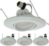 🔆 ledwholesalers 6-inch recessed dimmable led downlight (4-pack) with adjustable head and white trim - etl & energy star certified - warm white 3000k - 15w - 5-inch compatible - 2216ww-30kx4 logo