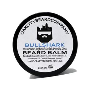 img 3 attached to 🦈 OakCityBeardCo. Bull Shark - 2 Ounce Beard Balm & Conditioner – Oceanic Driftwood Notes, Sea Spray & Dune Lily