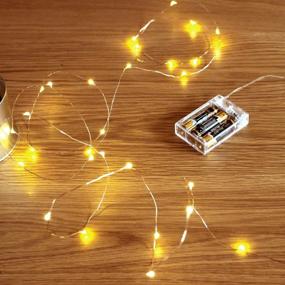 img 4 attached to Copper Wire Starry Fairy Lights - Sanniu Mini Battery Powered LED String Lights for Bedroom, Christmas, Parties, Wedding, Centerpiece, Decoration (5m/16ft Warm White)
