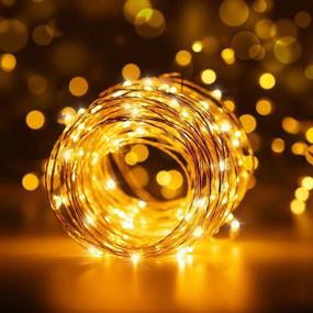 img 2 attached to Copper Wire Starry Fairy Lights - Sanniu Mini Battery Powered LED String Lights for Bedroom, Christmas, Parties, Wedding, Centerpiece, Decoration (5m/16ft Warm White)