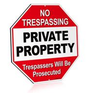 🔒 anley property trespassers prosecuted aluminum: secure your premises with this deterrent logo