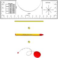 👕 t-shirt alignment tool with automatic tape measure and tailor's chalk pencil - t-shirt ruler guide for vinyl placement, heat transfer vinyl centering - acrylic t-shirt measurement helper for heat press with size chart logo