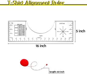 img 3 attached to 👕 T-Shirt Alignment Tool with Automatic Tape Measure and Tailor's Chalk Pencil - T-Shirt Ruler Guide for Vinyl Placement, Heat Transfer Vinyl Centering - Acrylic T-Shirt Measurement Helper for Heat Press with Size Chart