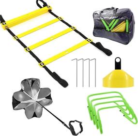 img 4 attached to 🏃 FYGAIN Speed Agility Training Set: Boost Your Soccer and Football Skills with Resistance Parachute, Agility Ladder, Hurdles, and More!