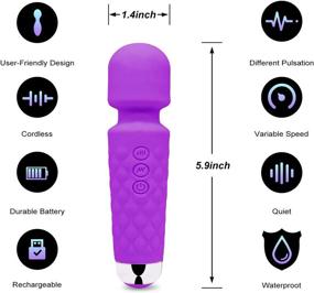 img 3 attached to 🔋 Улучшенный массажер для персонального использования без шнура - 8 мощных скоростей и 20 режимов, водонепроницаемый, USB-заряжаемый, мини-массаж - тихий 1,4 * 5,9 дюйма