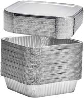 🍰 [25 pack] 8" square disposable aluminum cake pans with foil lids - perfect for baking cakes, cooking, roasting, homemade breads logo