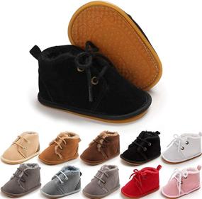 img 4 attached to Meckior Winter Newborn Anit Slip Prewalker Boys' Shoes : Boots