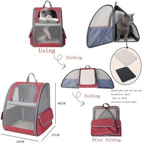 img 1 attached to 🐾 TFENG Pet Carrier Backpack with Safety Features and Cushion Back Support for Travel, Hiking, Outdoor Use - Ideal for Large/Small Cats and Dogs, Puppies