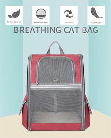 img 3 attached to 🐾 TFENG Pet Carrier Backpack with Safety Features and Cushion Back Support for Travel, Hiking, Outdoor Use - Ideal for Large/Small Cats and Dogs, Puppies