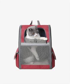 img 4 attached to 🐾 TFENG Pet Carrier Backpack with Safety Features and Cushion Back Support for Travel, Hiking, Outdoor Use - Ideal for Large/Small Cats and Dogs, Puppies