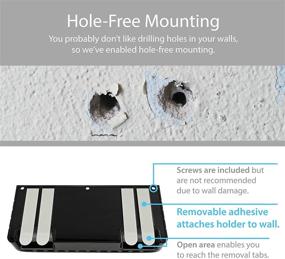 img 2 attached to 🖤 Premium Black TotalMount Hole-Free Remote Holder - Stylish and Functional Design for 3 or 4 Remotes, No Wall Drilling Required