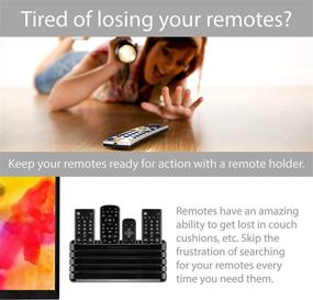 img 3 attached to 🖤 Premium Black TotalMount Hole-Free Remote Holder - Stylish and Functional Design for 3 or 4 Remotes, No Wall Drilling Required