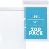 clear plastic reclosable zip bags - bulk gpi pack of 200 5&#34 logo