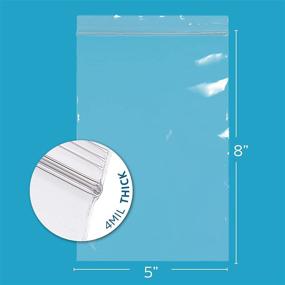 img 3 attached to Clear Plastic RECLOSABLE Zip Bags - Bulk GPI Pack Of 200 5&#34