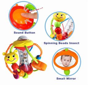 img 2 attached to 🧸 Baby Toys 6-12 Months: HOLA Baby Rattles Activity Ball, Shaker, Grab and Spin Rattle - Crawling Educational Toys for Infant Boys and Girls at 3, 6, 9, 12 Months